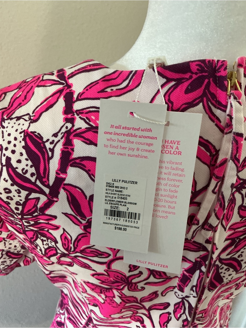 NWT Lilly Pulitzer Mila Stretch Shift Dress Elderflower Blossom Size 2 - Picture 3 of 6